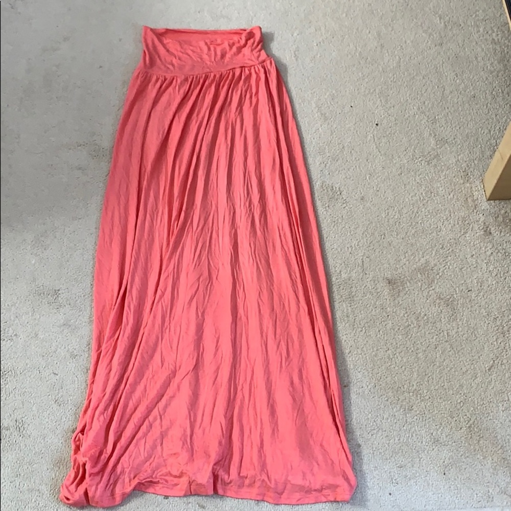 Long coral skirt